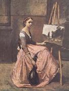 Jean Baptiste Camille  Corot L'atelier (mk11) oil painting on canvas